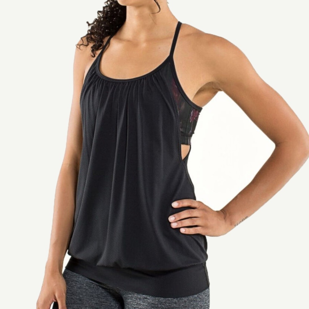 Lululemon No Limits Tank Black Midnight Iris Multi